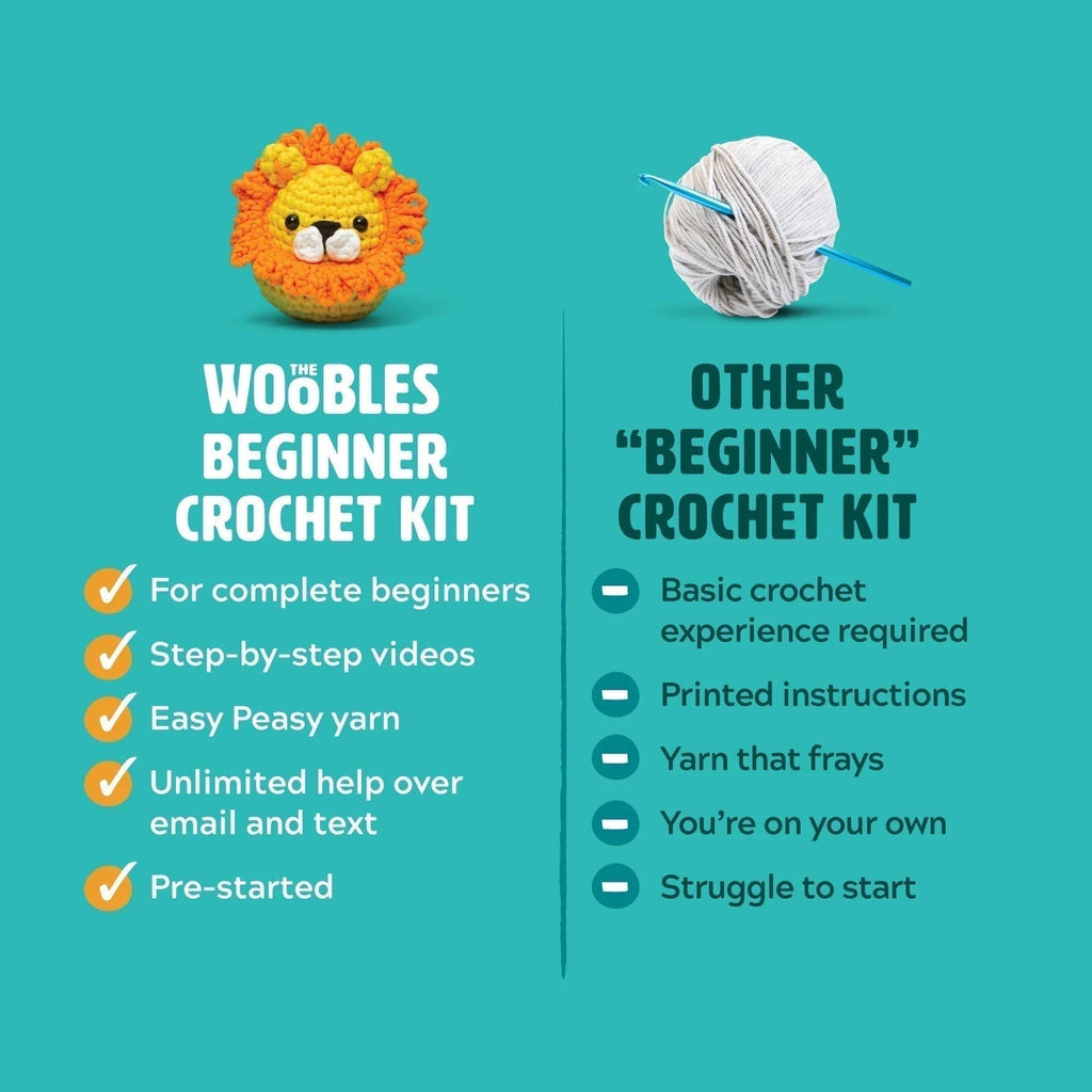 Woobles Beginner Crochet Kit - Rainbow Narwhal