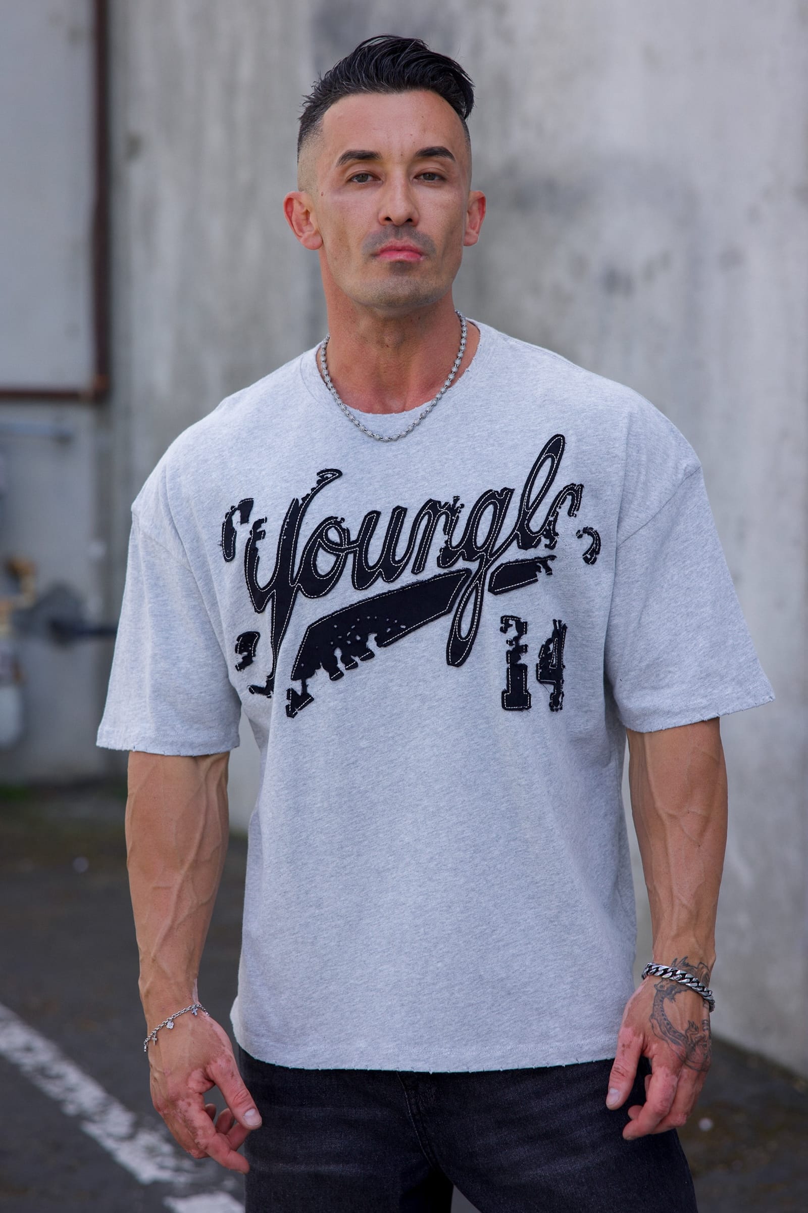 4182 - Distressed Script Tees