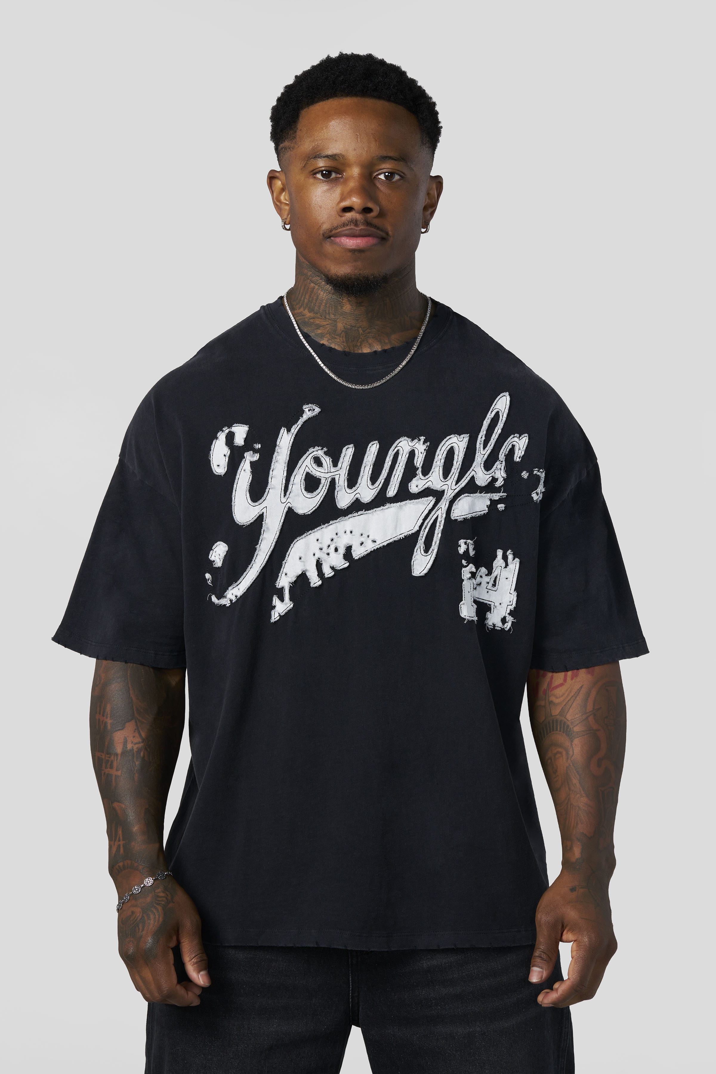 4182 - Distressed Script Tees
