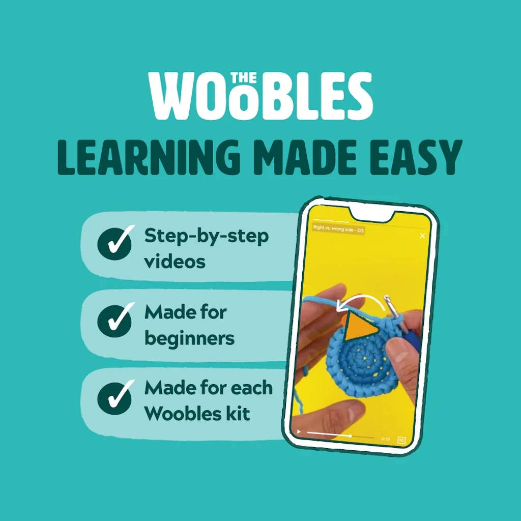 Woobles Rainbow Unicorn Beginner Crochet Kit