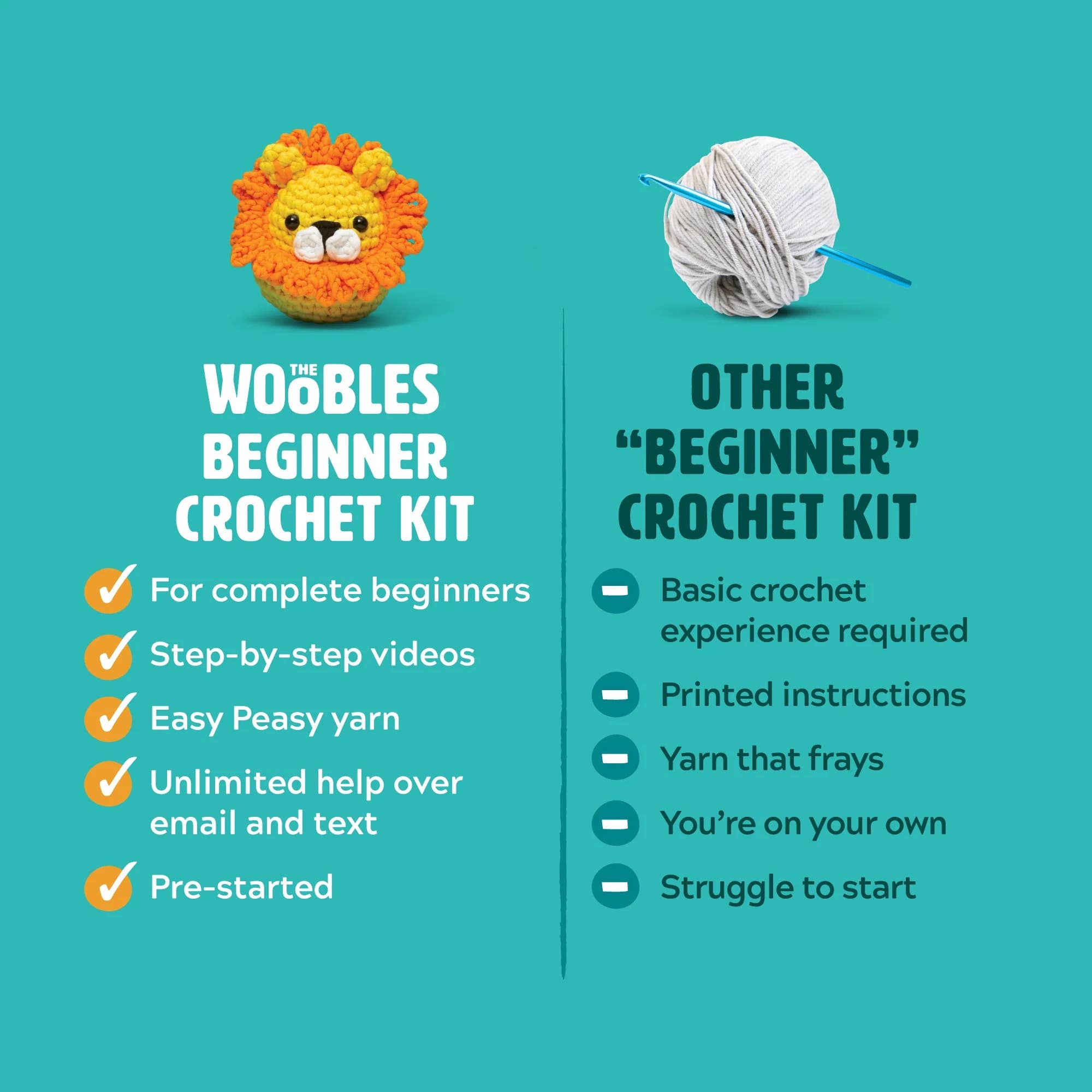 Woobles Beginner Crochet Kit - Bjorn the Narwhal