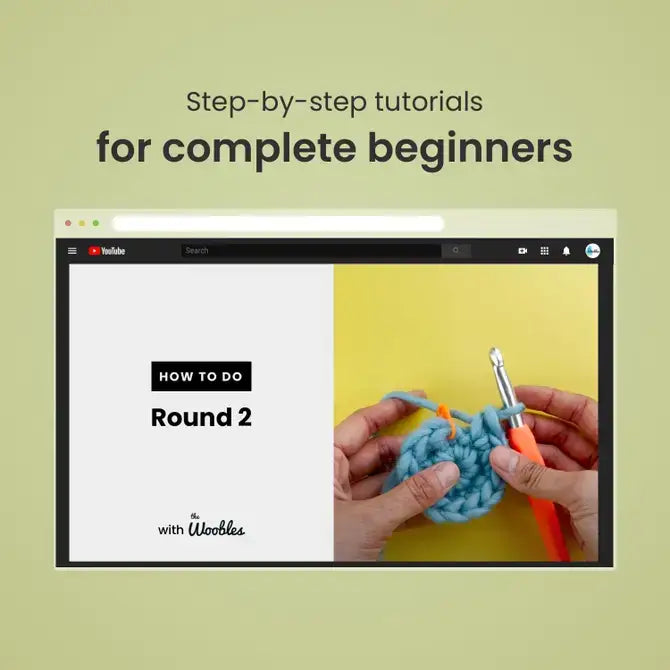 Woobles Beginner Crochet Kit - Fred the Rainbow Dinosaur