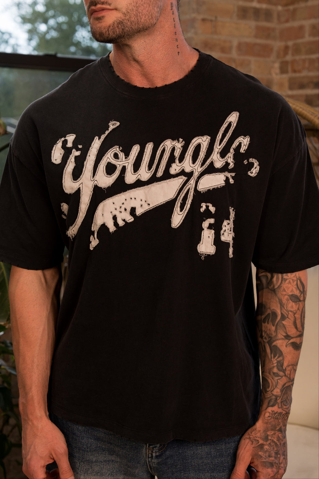 4182 - Distressed Script Tees