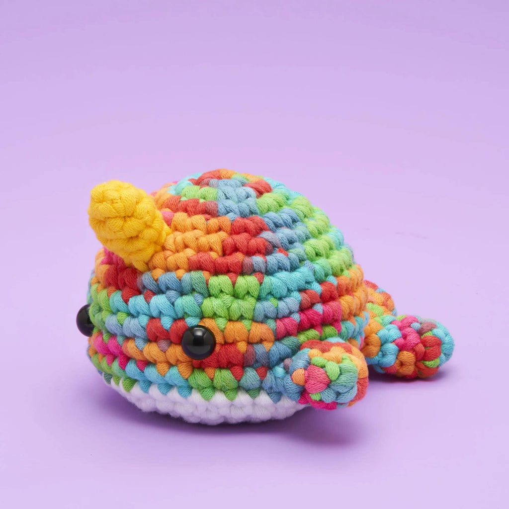 Woobles Beginner Crochet Kit - Rainbow Narwhal